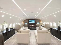 Kabin mewah Boeing 787-8 Dreamliner milik Abramovich. Sumber: Kestral Aviation via www.luxurylaunches.com