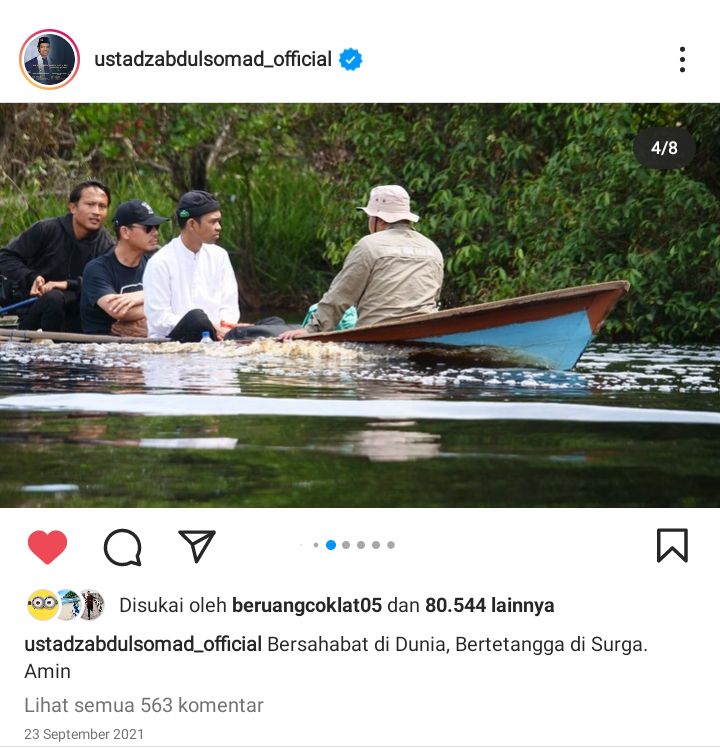 Sumber tangkapan layar: @ustadzabdulsomad_official