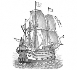 Gambar 9. Kapal galleon milik Spanyol. Sumber: iStock