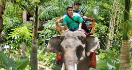 TGB dan putri beliau, berkeliling menaiki gajah. Dokpri
