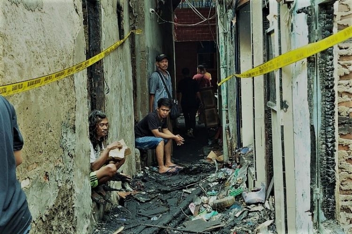 Suasana kebakaran jelang bulan Ramadan di Tambora, Jakarta Barat (Kompas.com)