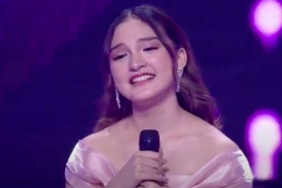 Kontestan X Factor Indonesia, Maysha. Ia harus tersingkir di babak grand final, Senin (11/4/2022) malam(YouTube X Factor Indonesia)
