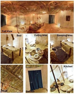 Replika rumah Nabi hanya berisikan perabotan sederhana (sumber gambar: Thinking Muslim dalam intisari.grid.id) 