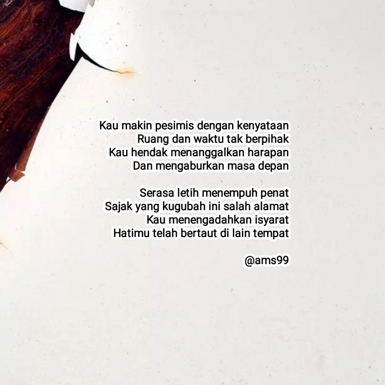 Puisi Sajak yang Salah Alamat / Dokpri @ams99 By. TextArt 