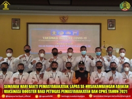 Pegawai Lapas Narkotika Kelas IIA Nusakambangan Vaksin Booster, dok. Lapas