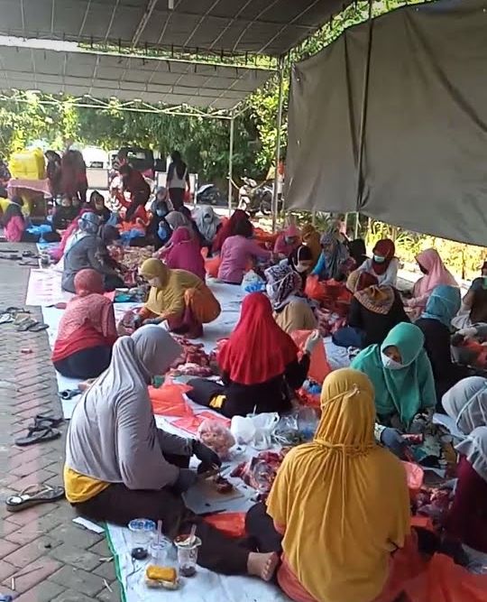 Suasana di area penyembelihan hewan (Dok PHBI BGI)