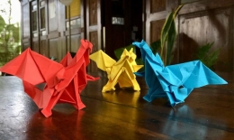 Origami Dragon designed by Mas Isa Eliamasih | Foto: Dokpri