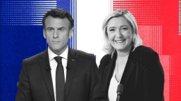 Emmanuel Macron dan Marine Le Pen akan bertatung pada pilpres Perancis tanggal 24 April 2020 mendatang, Photo: CNN.