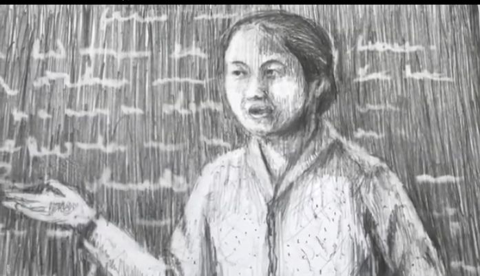 Lukisan R.A. Kartini saat mengajar (Sumber Foto: Kumarawangi Studio - You Tube)