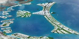 Ilustrasi Tanggul Laut Raksasa atau Giant Seawall yang rencananya dibangun di pesisir Jakarta (Sumber: merdeka.com)