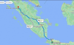 Rute Sukabumi-Mandailing Natal/google maps