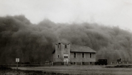 Penampakan Dust bowl di Kansa pada tahun 1935. Dok. www.usatoday.com