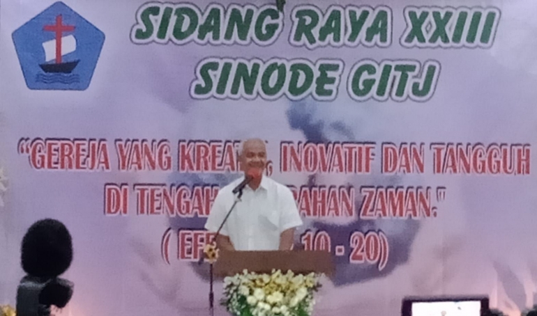 Gubernur Ganjar Pranowo saat membuka Sidang Raya Sinode GITJ (dok.pri)