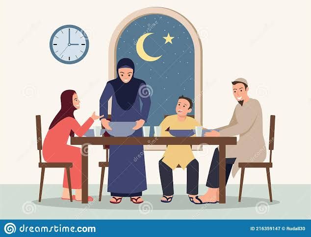 Makan sahur sekeluarga pastinya lebih terasa berwarna (Ilustrasi: dreamstime.com)