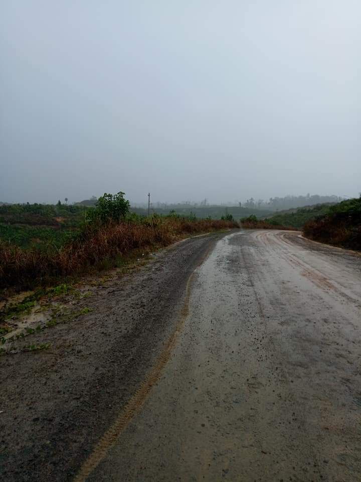 Poto : Jalan yang dilalui ketika melakukan mudik dari daerah transmigrasi kekota kabupaten (Dokumen pribadi)