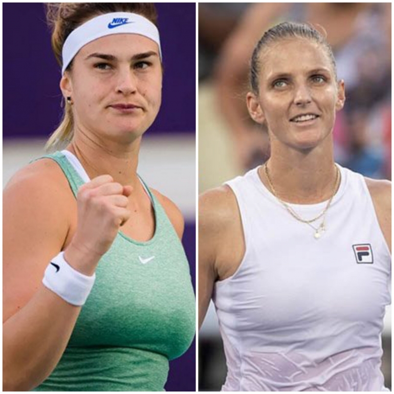 Aryna Sabalenka dan Karolina Pliskova. Sumber foto : Ligaolahraga.com. Keduanya tersingkir di R1 Madrid Open 2022