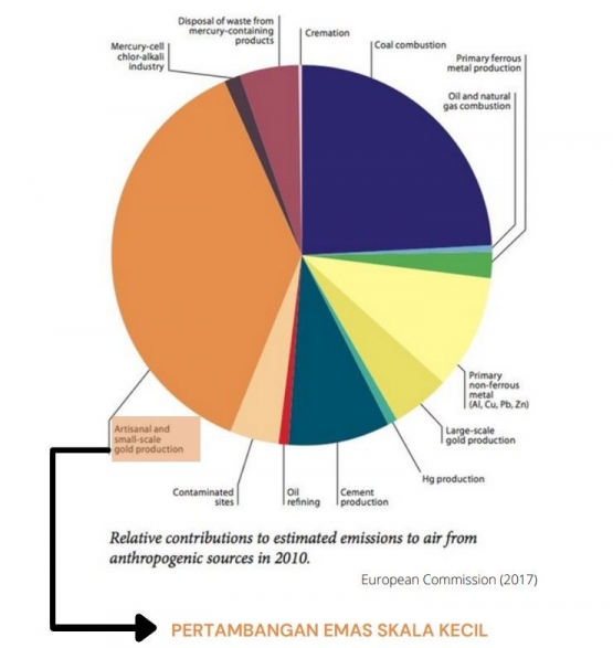 Asumsi pelepasan merkuri ke lingkungan/sumber: European Commision (2017)