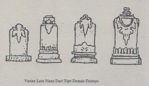 Nisan tipe Demak-Troloyo (Sumber: Buku Pameran Arsitektur Masa Islam, 1991)