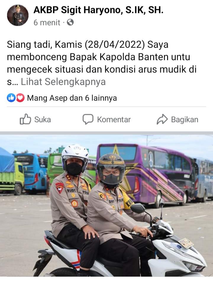 Kapolres Cilegon, dok. AKBP Sigit Haryono./Tangkapan layar akun media sosial Kapolres Cilegon AKBP Sigit Haryono,SIK, SH