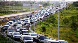Ilustrasi kemacetan saat mudik lebaran. Sumber: screenshot/KOMPAS/LUCKY PRANSISKA