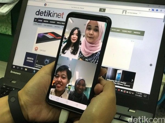 Ilustrasi videocall. Foto:Adi Fida Rahman/detikinet 