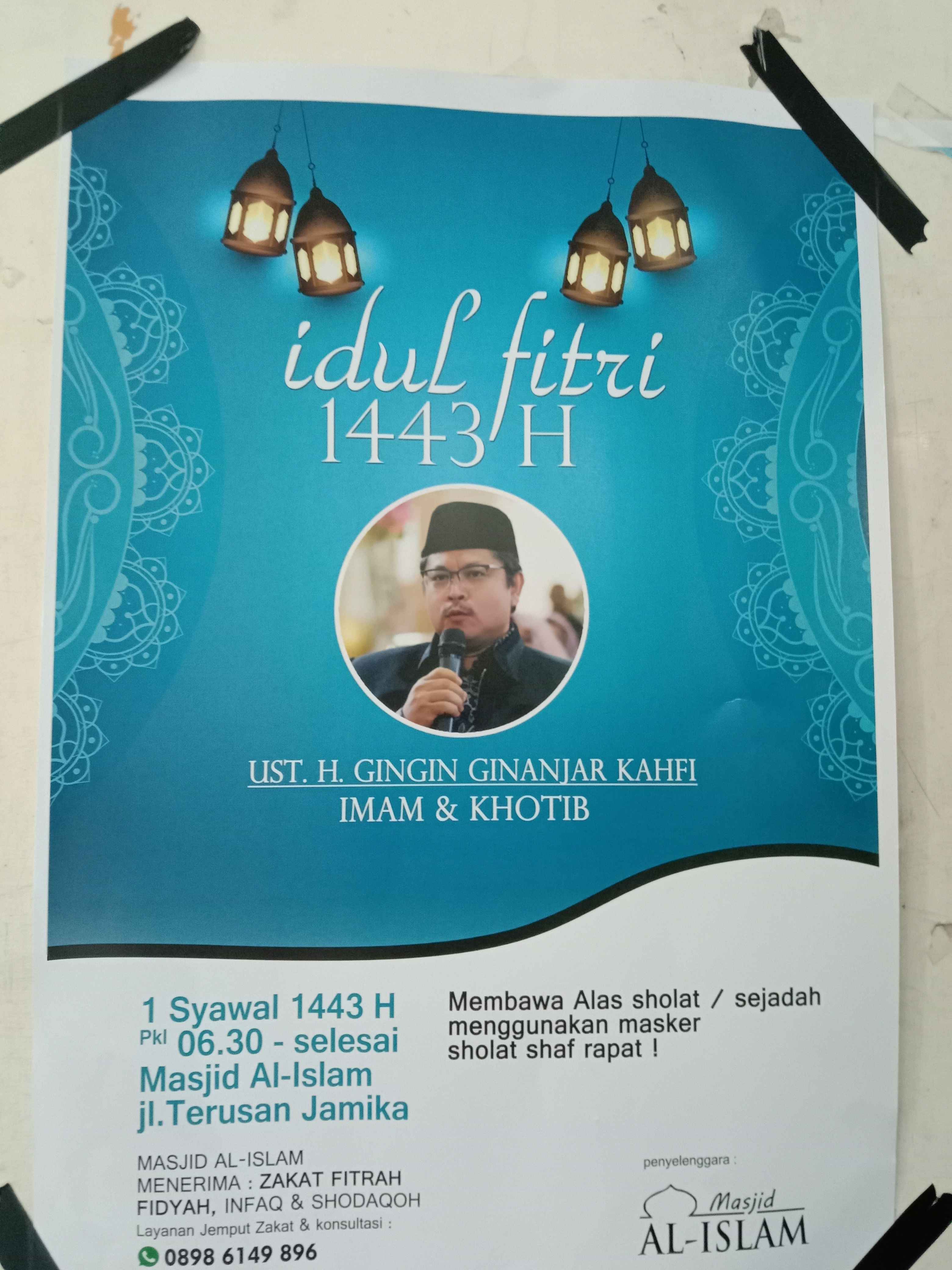 Pamflet sholat idul Fitri di jalan jamika Bandung/ dokpri