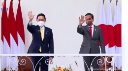 Presiden Jokowi dan PM Fumio Kishida, di Istana Kepresidenan Bogor, Jabar/Sumber: setkab.go.id