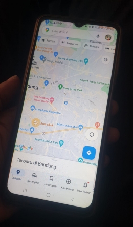 Aplikasi Google Maps diakses melalui Smartphone (Dokpri)