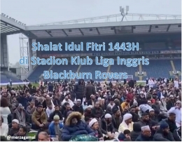 Image: Suasana shalat Idul Fitri di Stadion Blackburn Rovers-UK (by Merza Gamal)