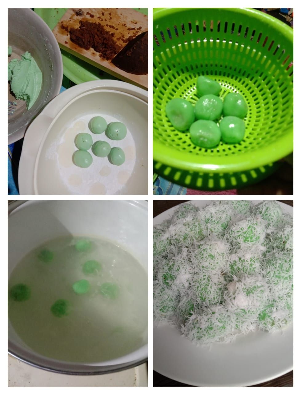 Membuat kue tradisional, klepon|foto: kolase Ayra Amirah