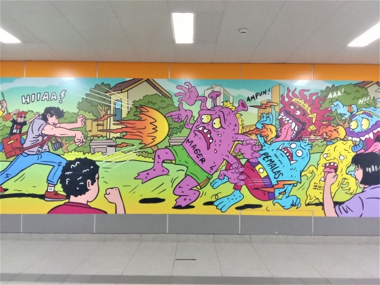 Salah satu mural di stasiun MRT Istora Mandiri | dokumentasi pribadi