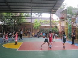 Pertandingan antar sekolah di SMPK St. Maria 1, Malang | Dokumen pribadi.