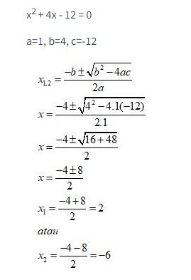 Contoh soal persamaan kuadrat dengan rumus ABC (Sumber gambar dari ruang guru)