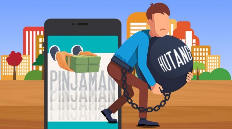 Ilustrasi Terjebak Hutang Online | Sumber tribunnews.com