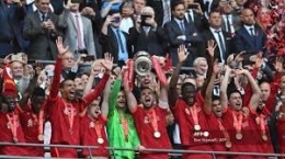 Pemain Liverpool sedang merayakan kemenangan pada piala FA cup (dok.tribbunnews.com)