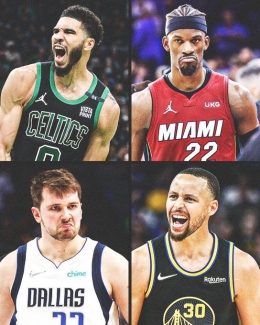 Empat bintang para finalis Jason Tatum, Jimmy Butler, Steph Curry, dan Luka Doncic (twtter NBA-nya ESPN) 