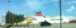Kapal feri di pelabuhan Bakauheni: Dokpri
