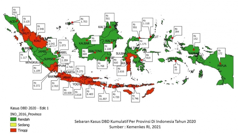 Sebaran kasus DBD | Sumber: Kemenkes RI