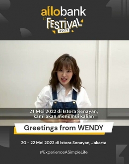 Sumber: Greetings Wendy, member Red Velvet, instagram allobank