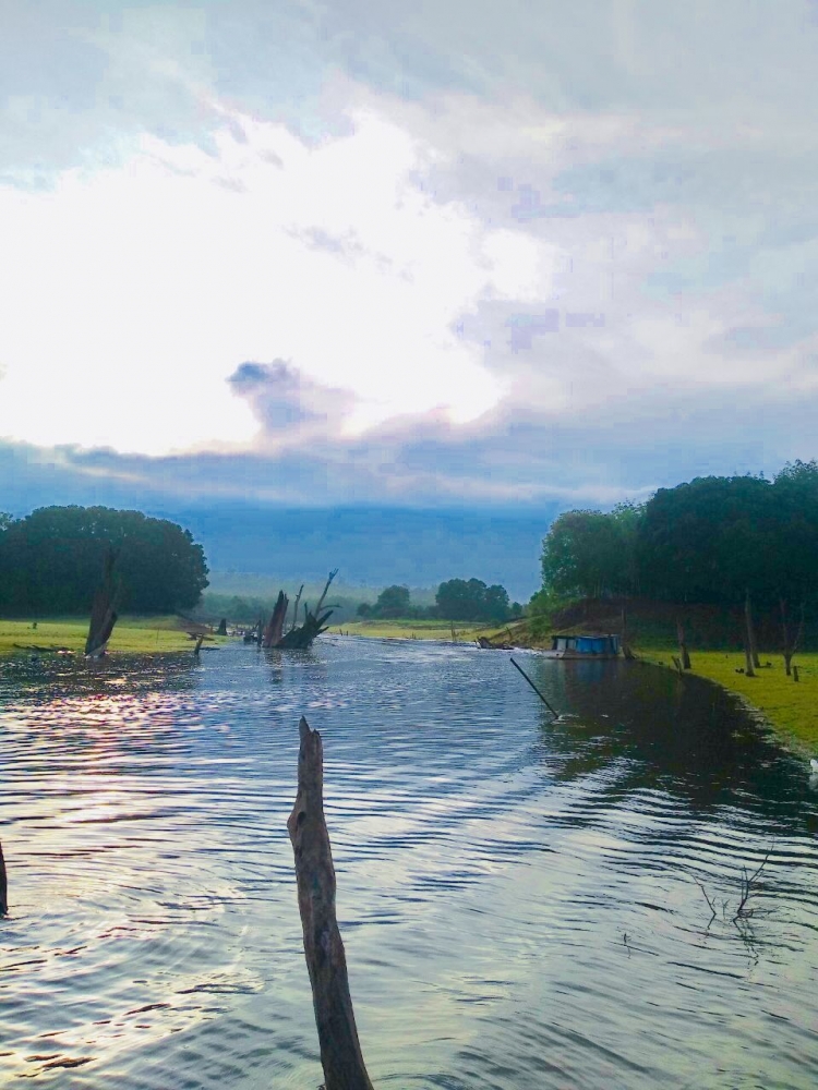 Suasana pagi hari di desa Belangian, sejuk dan damai 