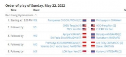 Jadwal final SEA Games 2021 dari nomor perorangan badminton: tournamentsoftware.com