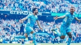 Manchester City berpesta juara Liga Primer Inggris (tribunnews.com)