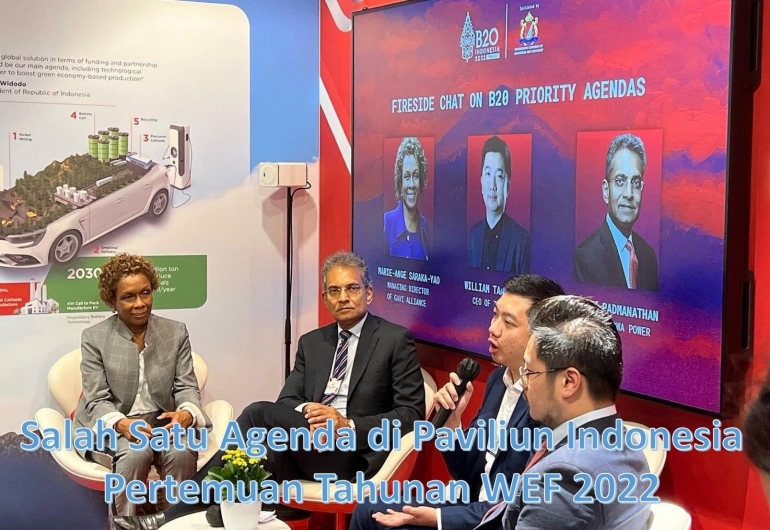 Image:Salah satu agenda di Paviliun Indonesia-WEF 2022 (Photo by A. Fauzie Nur/Dirut KIW Persero)