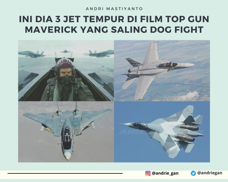 Top Gun Maverick menghadirkan 3 jet tempur I Sumber Foto : berbagai sumber (paramont, airliners, boeing, militerywatchmagazine)