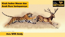 Kisah Seekor Macan dan Anak Rusa Santapannya (gambar: suleimansultan.artstation.com, diolah pribadi)