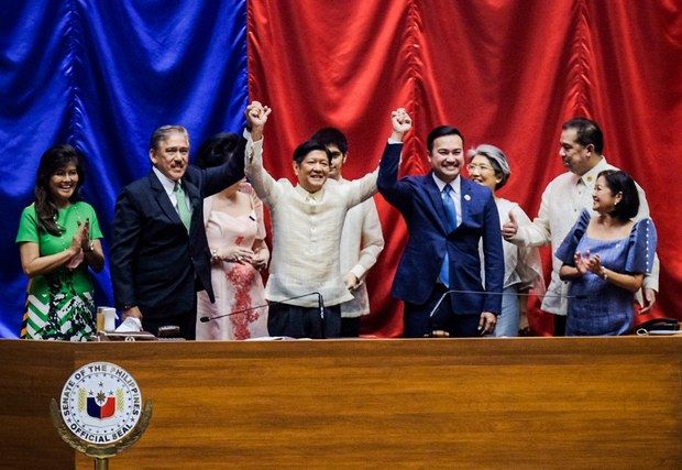 Marcos Jr. resmi disahkan Presiden Senat dan Ketua DPR  Philipina sebagai pemenang pemilihan presiden  25/5/22|Foto : benarnews.com.