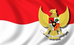 Lambang Garuda Dalam Latar Bendera Indonesia | Sumber Tagar.id