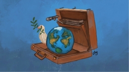 ilustrasi Geopolitik Global. (sumber: kompas.id/HERYUNANTO )
