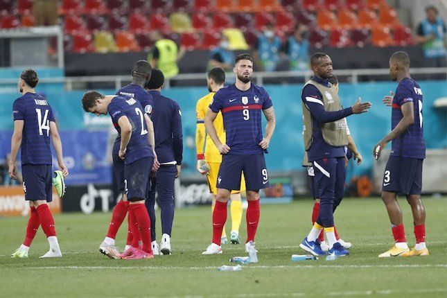 Prancis saat disingkirkan Swiss melalu adau penalti pada Euro 2020 (Foto: AP Photo )