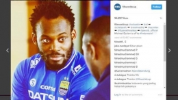 Bintang sepakbola Ghana Michael Essien sempat bergabung dengan klub raksasa Indonesia & terpopuler di Asia Persib Bandung. Sumber foto : Liputan6.com